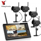 Yobang Security Wireless Video Surveillance System 7 Inch screen Monitor 4pcs HD Network DVR Home Security Waterproof IP