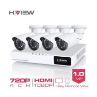 H.VIEW 4CH 720P Video Surveillance Kit Camera Video Surveillance Outdoor CCTV Camera Security System Kit CCTV System for